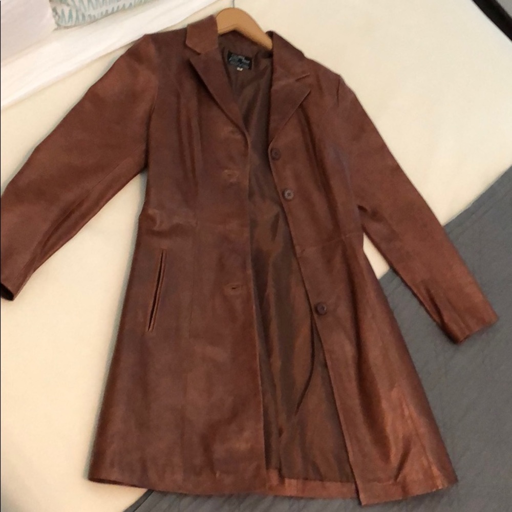 Italian leather trench coat